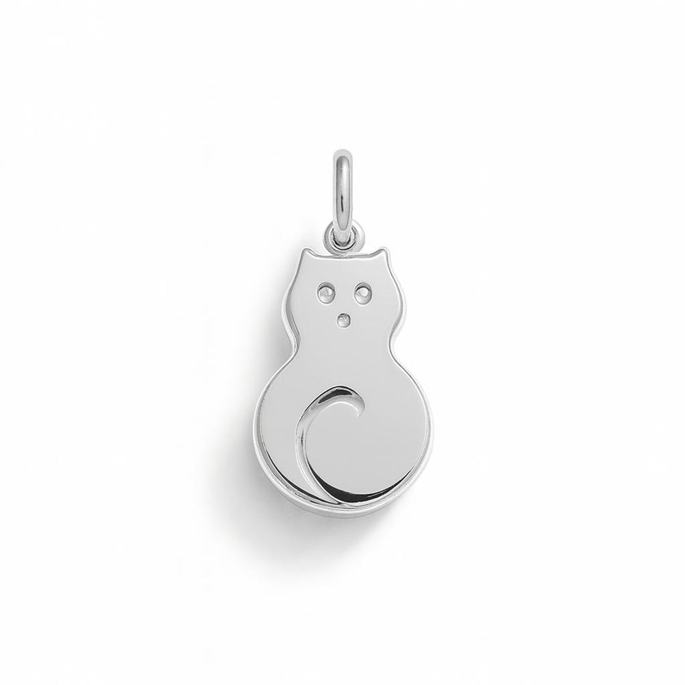 Charm Gatto in Oro Bianco