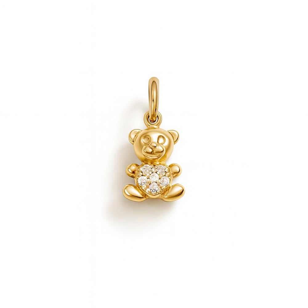 Charm Orsetto in Oro Giallo e Zirconi