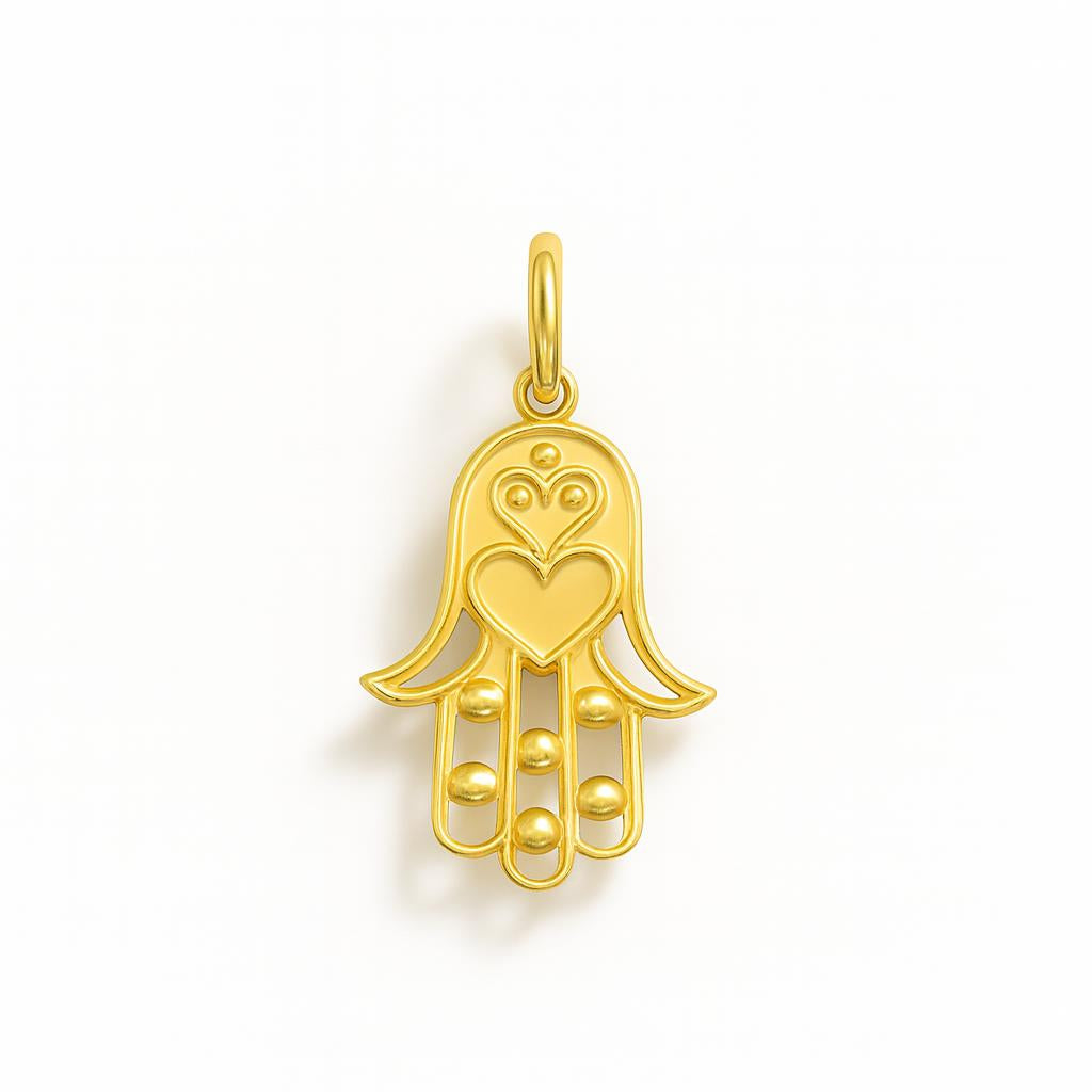Yellow Gold Hamsa Hand Charm
