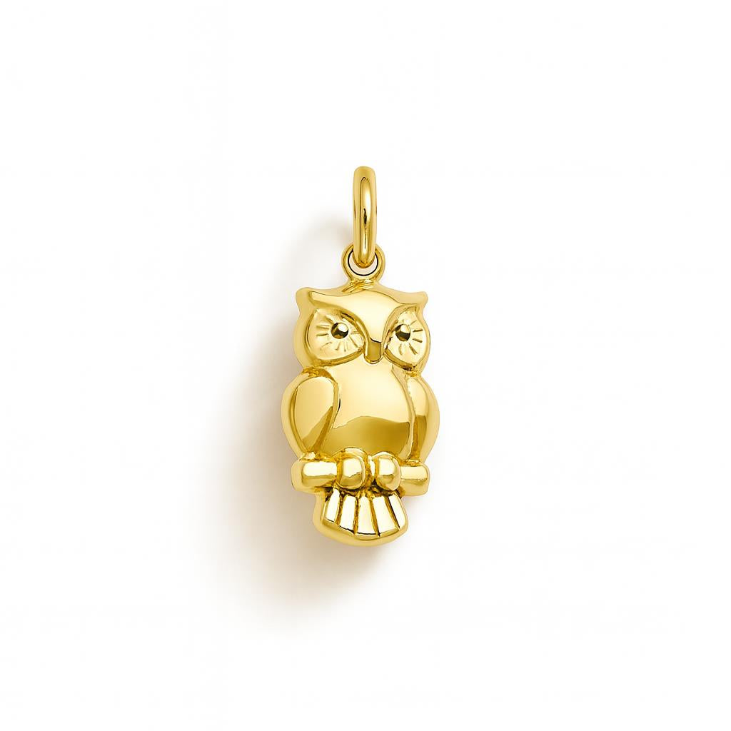 Charm Búho en Oro Amarillo
