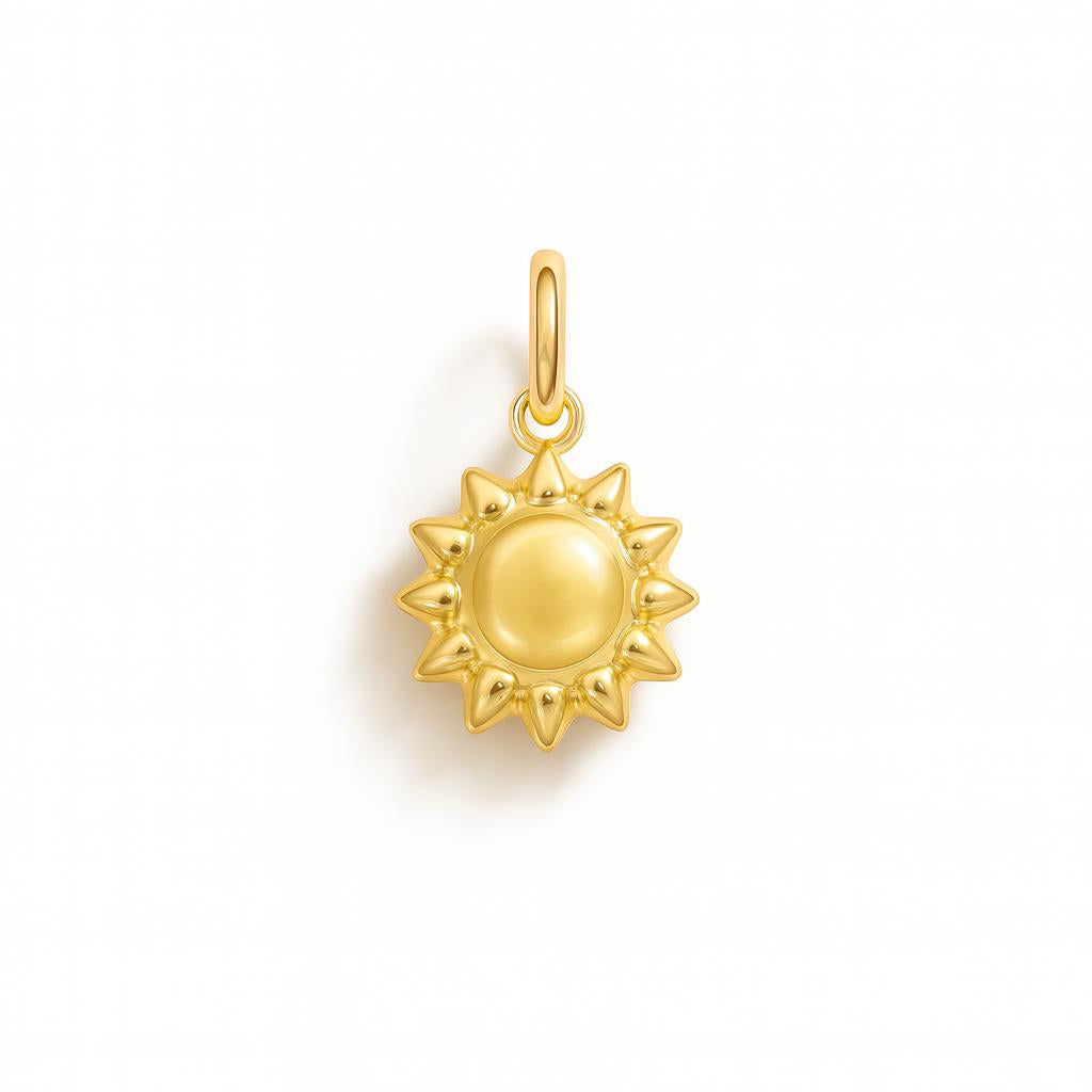 Yellow Gold Sun Charm