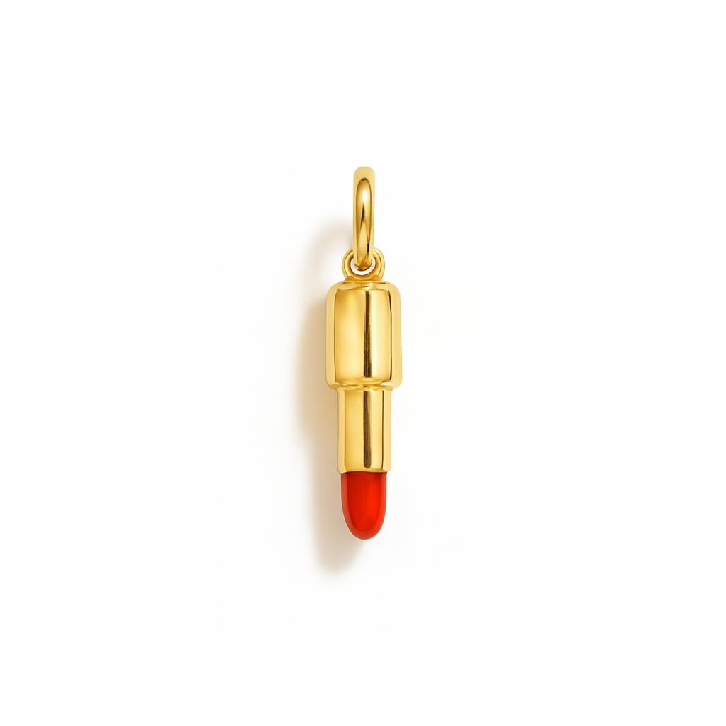 Charm de oro amarillo y esmalte rojo