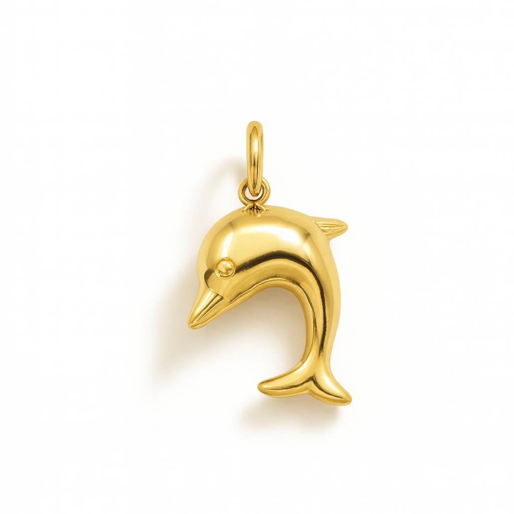 Yellow Gold Dolphin Charm