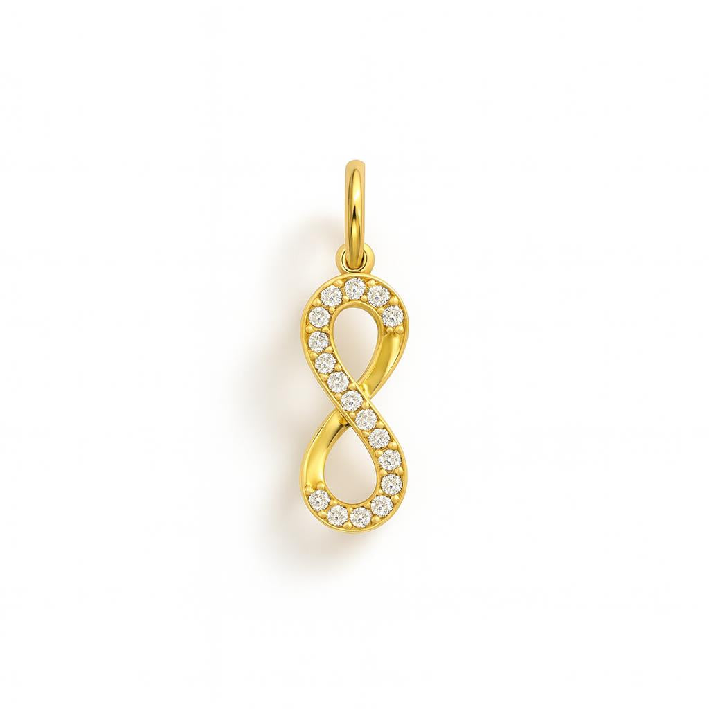 Charm Infinito en Oro Amarillo y Circonitas