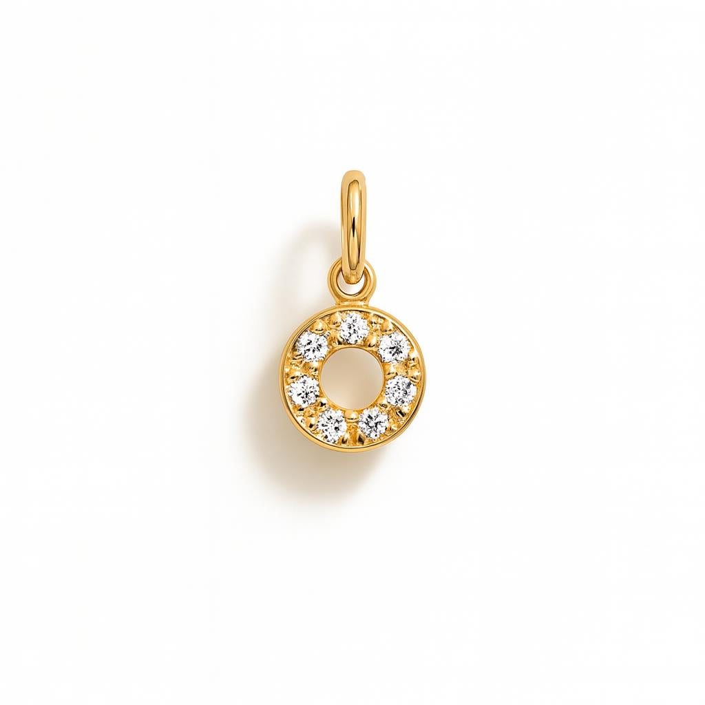 Yellow Gold and Cubic Zirconia Light Charm