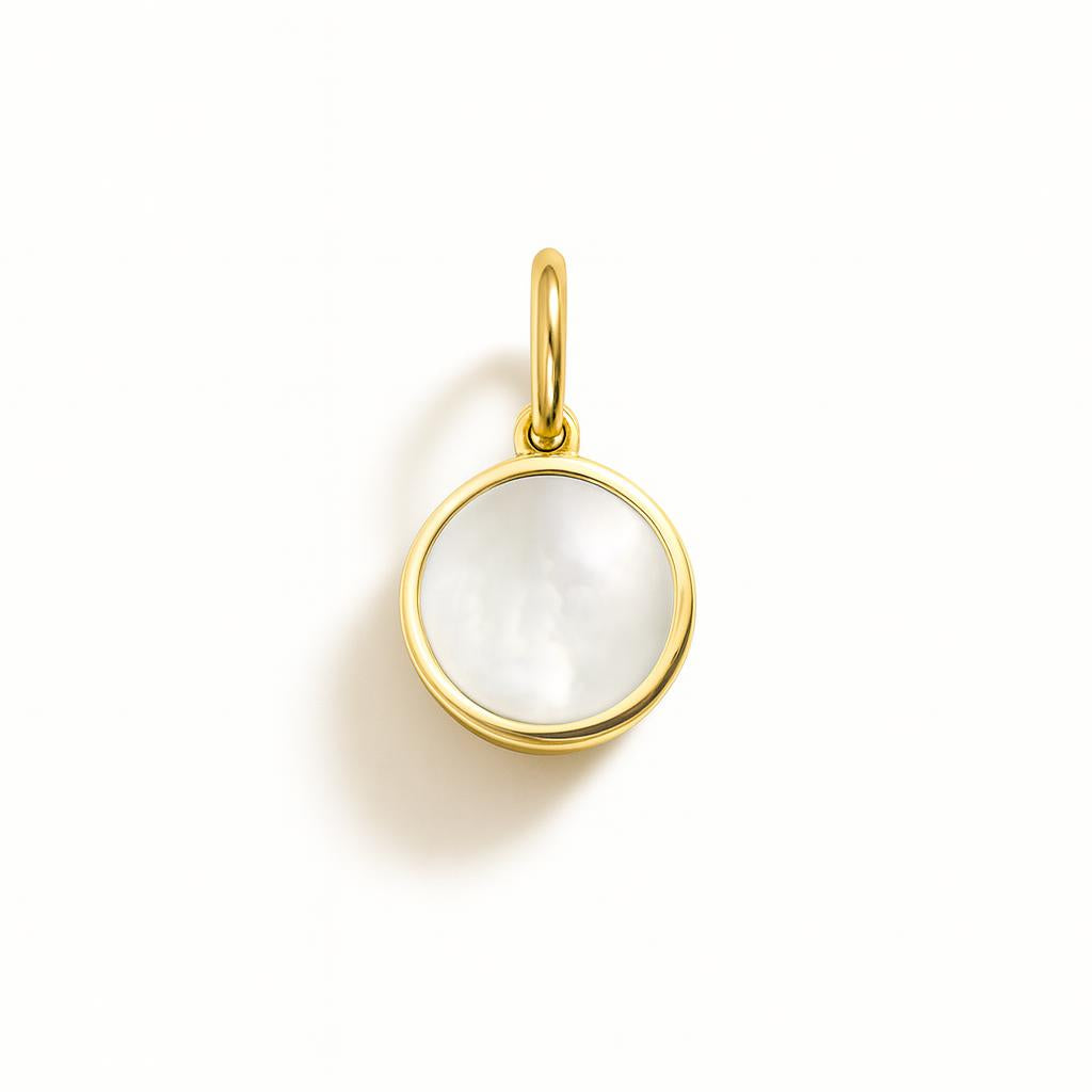 Charm Cerchio in Oro Giallo e Madreperla