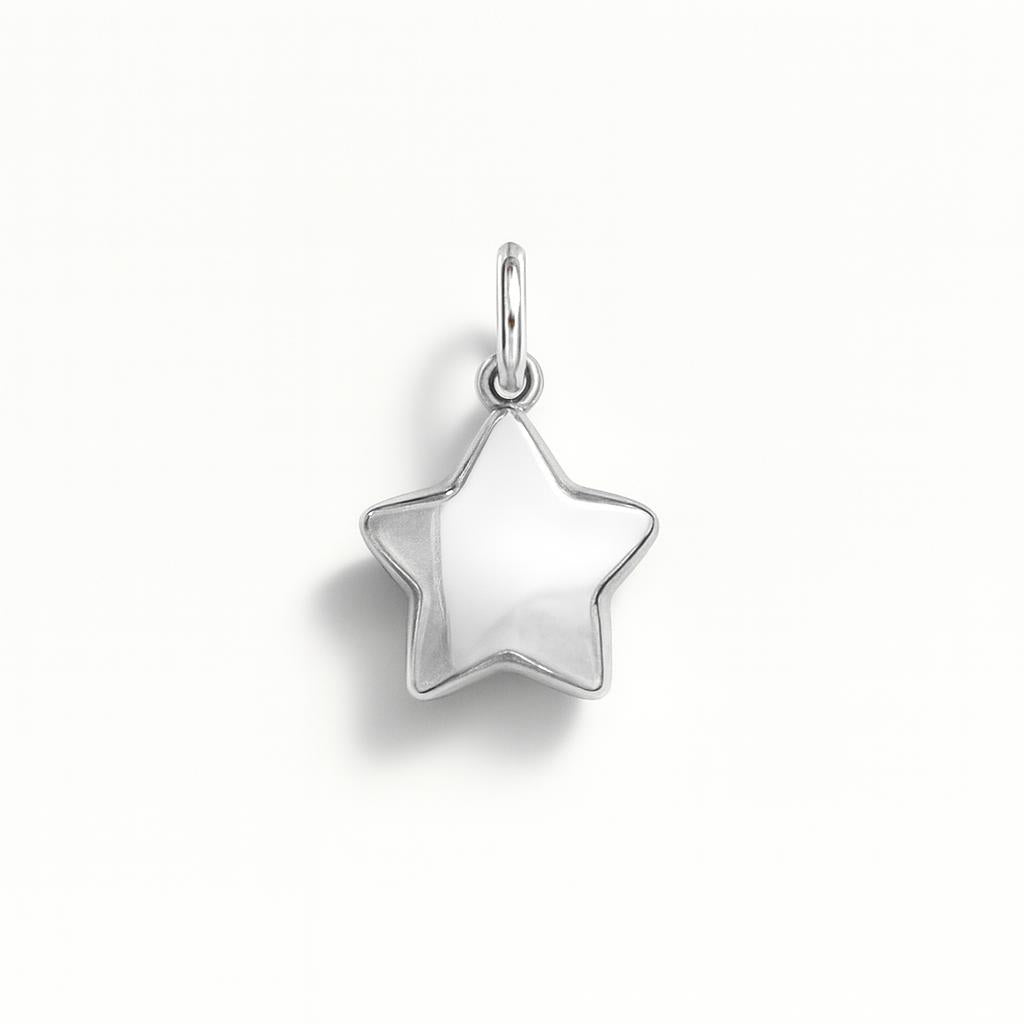 White Gold Star Charm