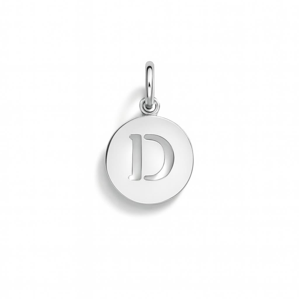 White Gold Letter D Charm – Model 4