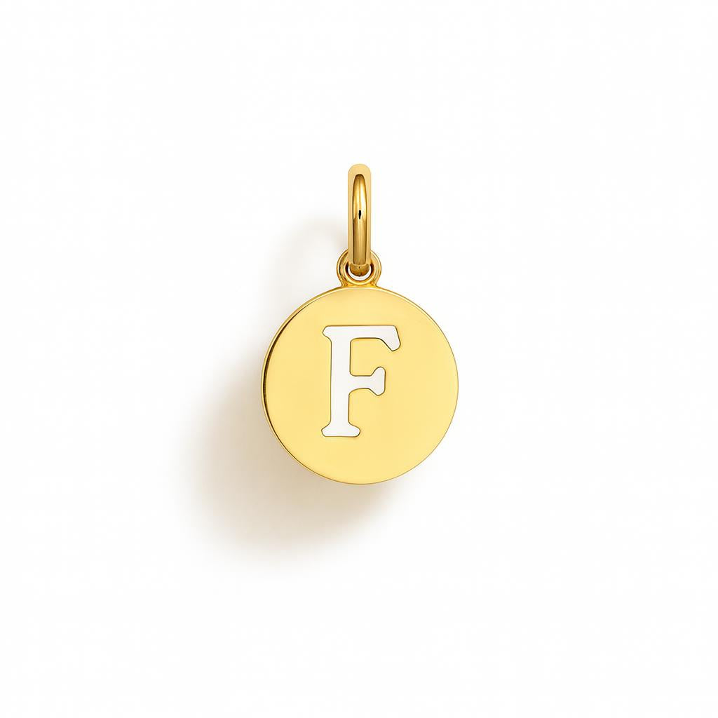 Charm Lettera F in Oro Giallo – Modello 4
