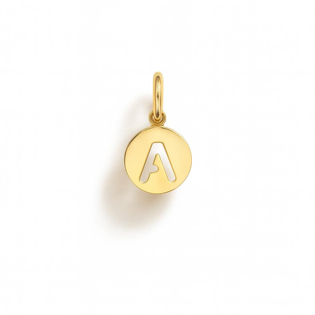 Charm Letra A en Oro Amarillo – Modelo 3