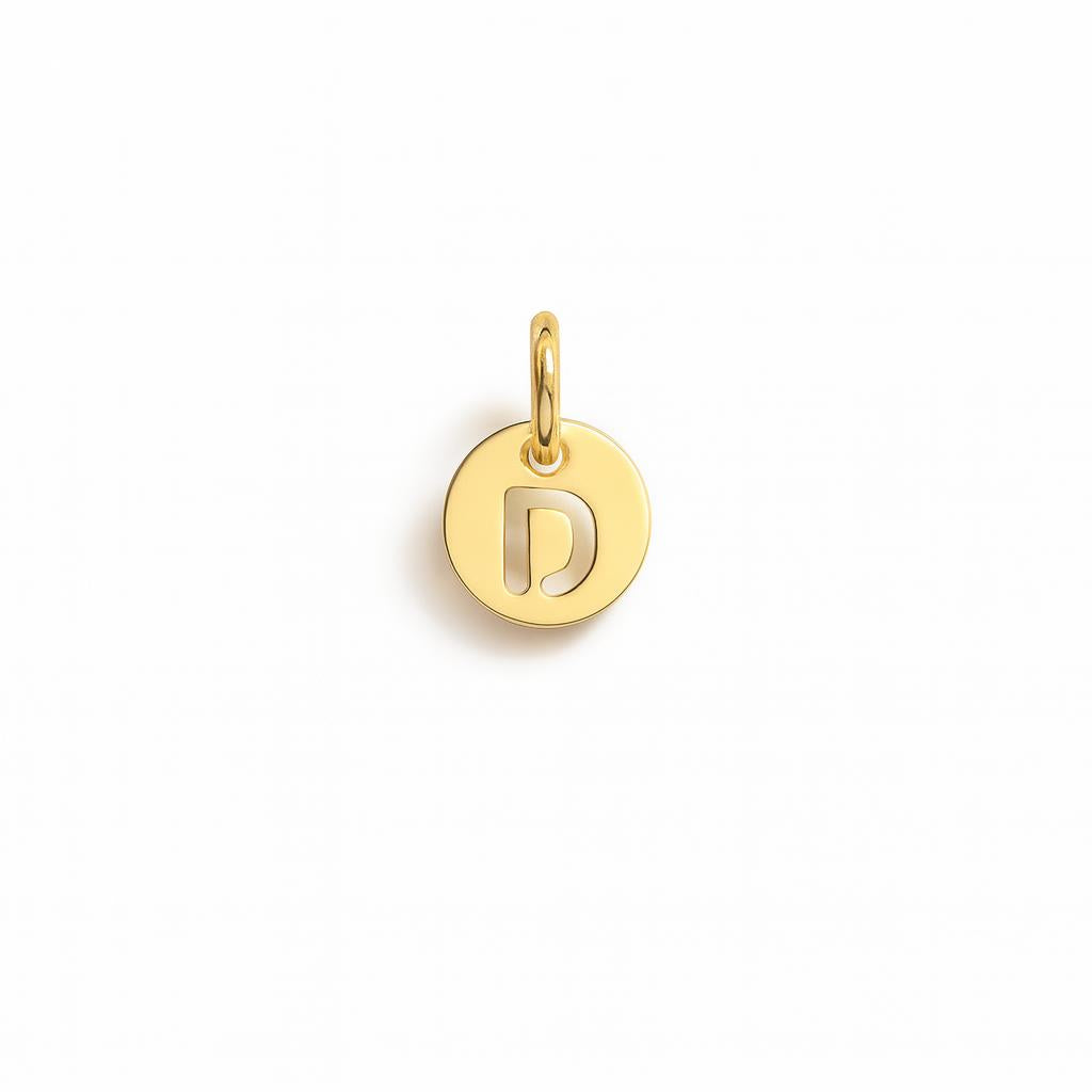 Charm Letra D en Oro Amarillo – Modelo 3