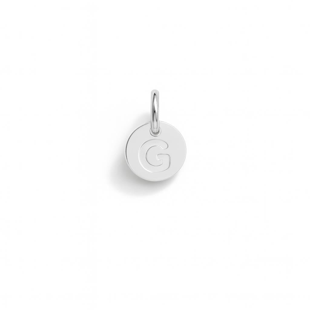Letter G Charm in White Gold – Model 3