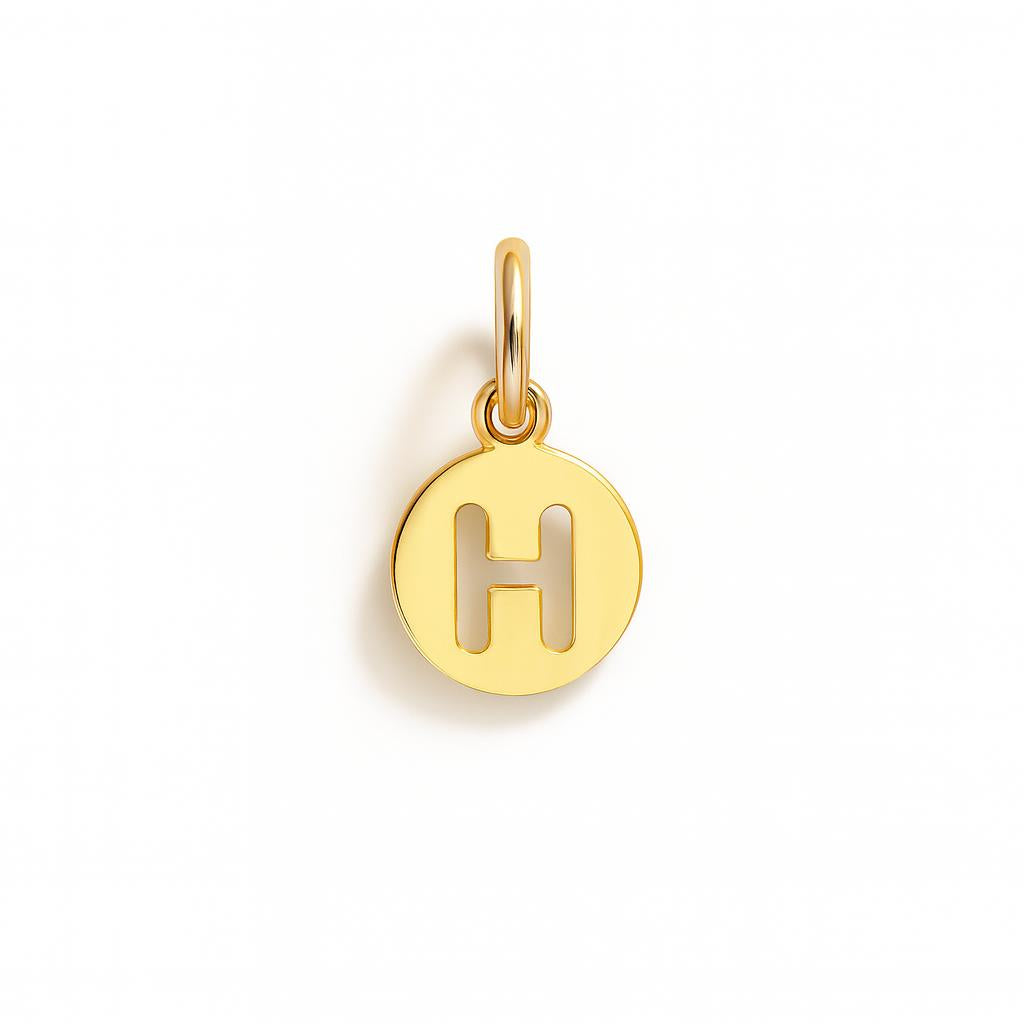 Yellow Gold Letter H Charm – Model 3