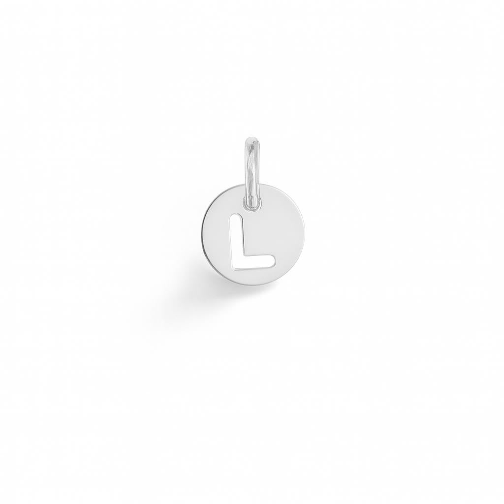 White Gold Letter L Charm – Model 3