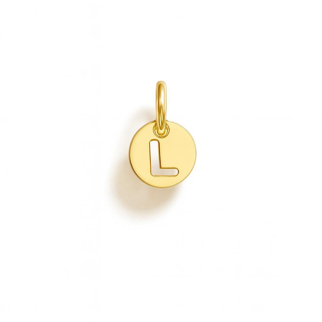 Charm Letra L en Oro Amarillo – Modelo 3