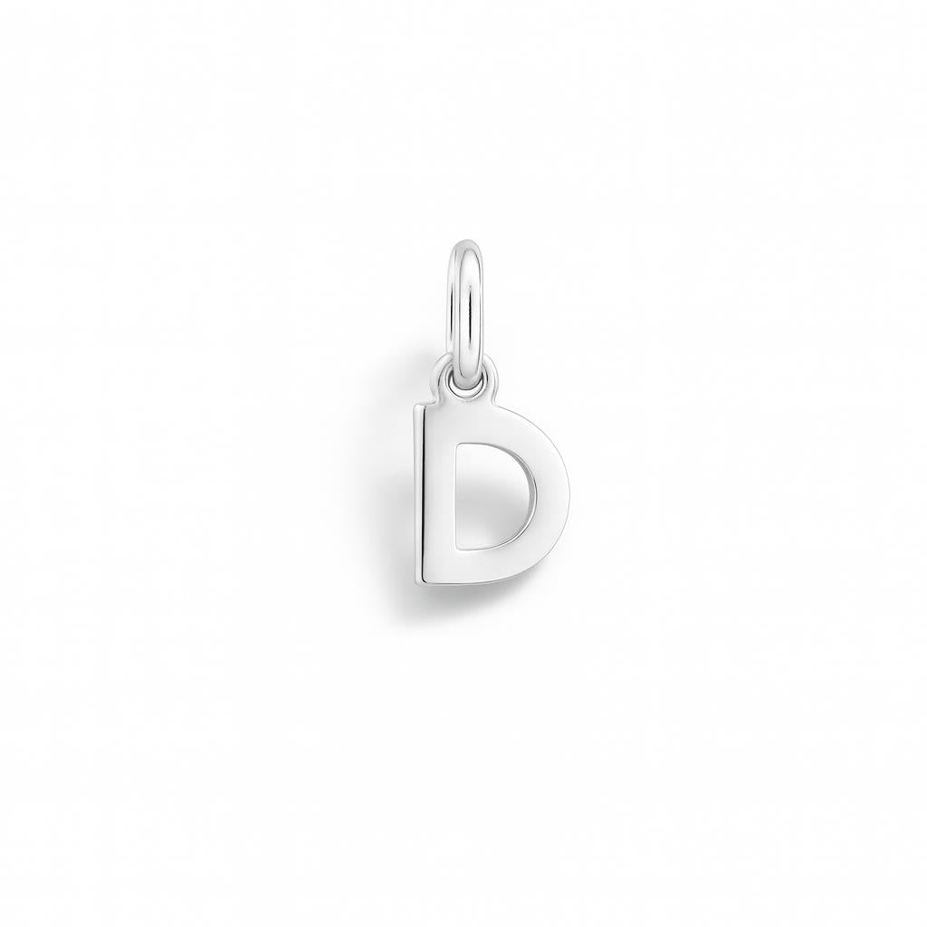 Charm Letra D en Oro Blanco – Modelo 1