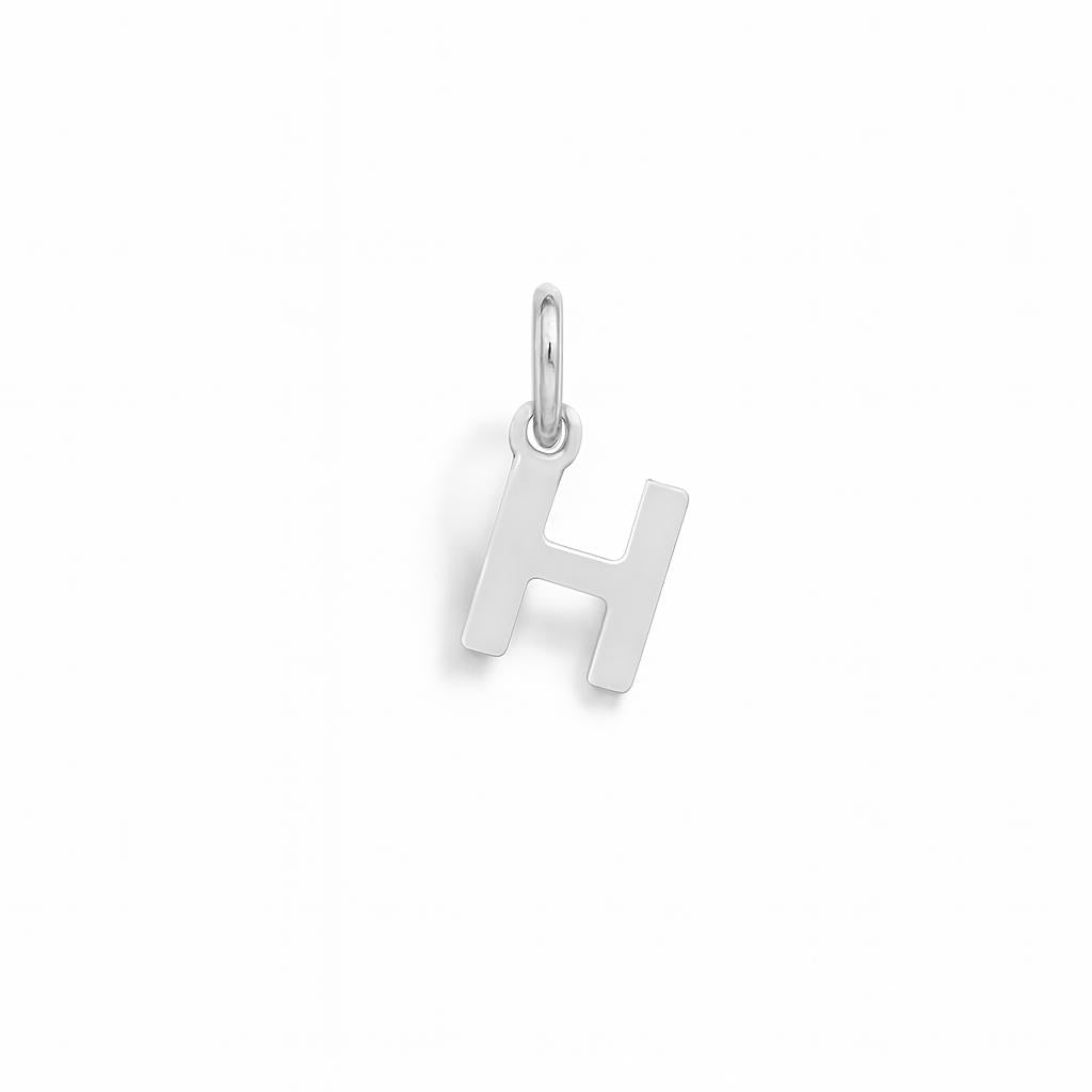 Charm Letra H en Oro Blanco – Modelo 1