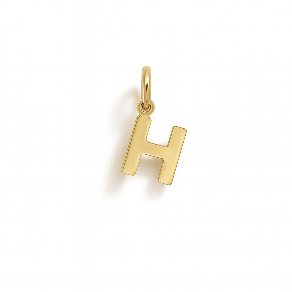 Letter H Charm in Yellow Gold – Model 1