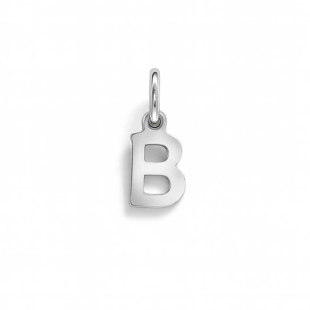 Charm Lettera B in Oro Bianco – Modello 1