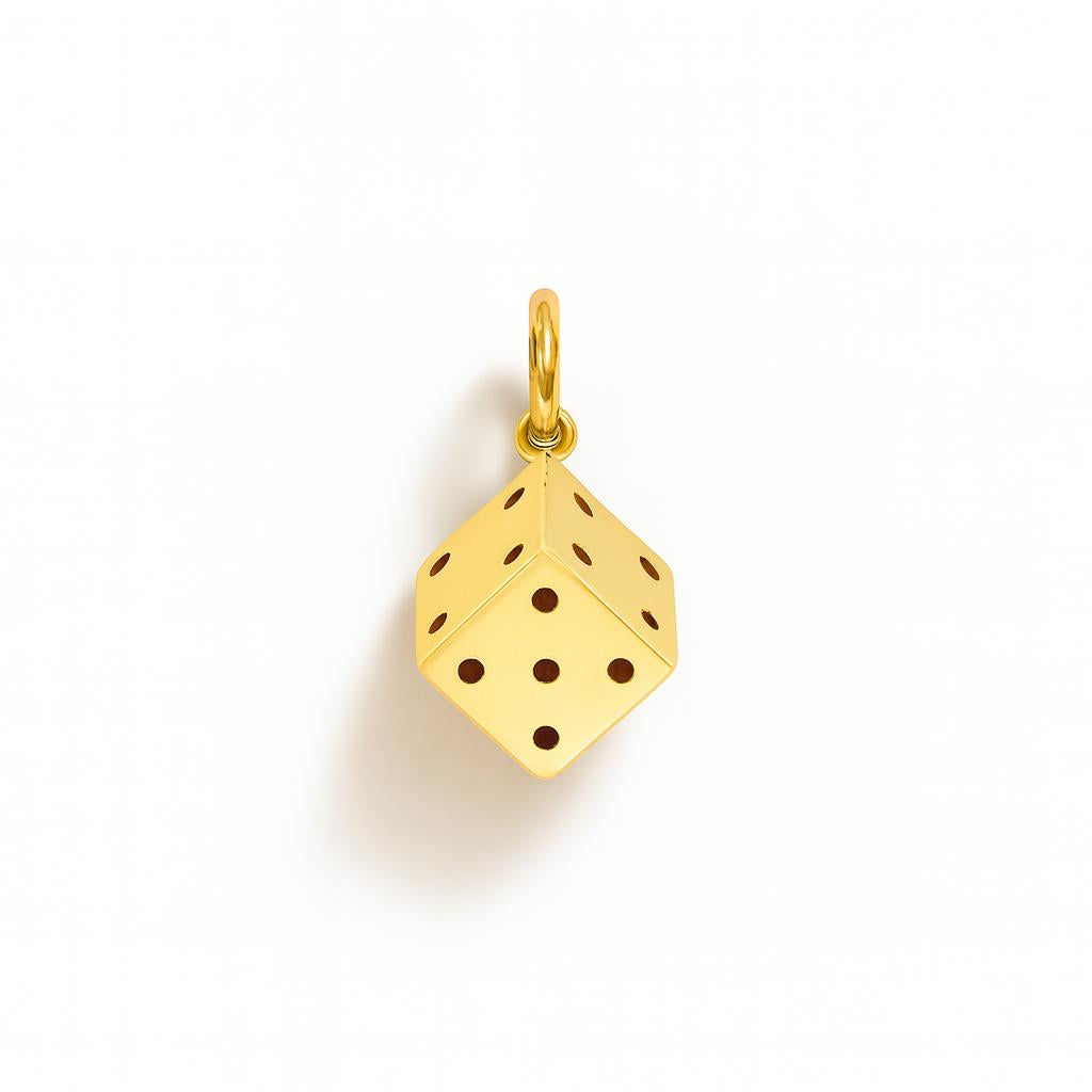 Yellow Gold Dice Charm