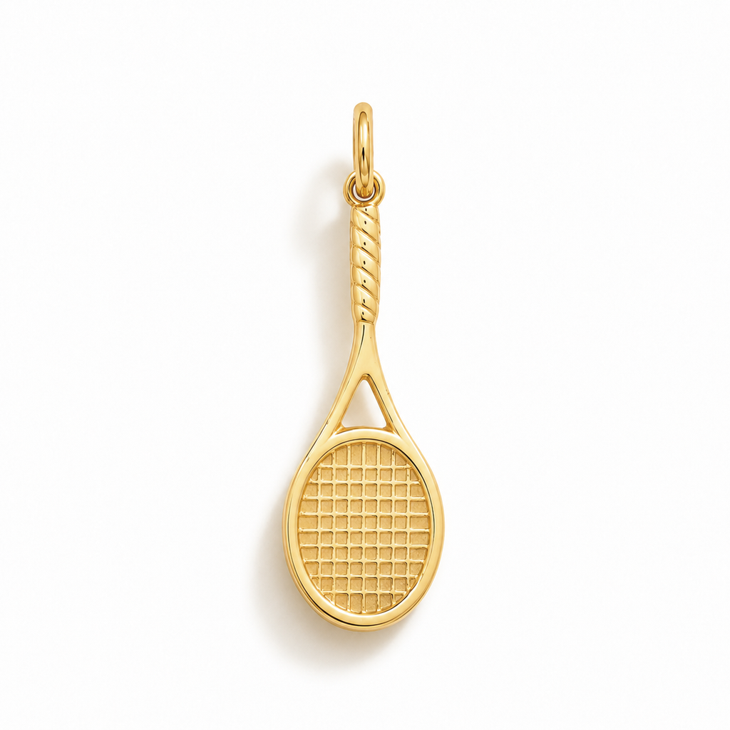 Charm Racchetta da Tennis in Oro Giallo