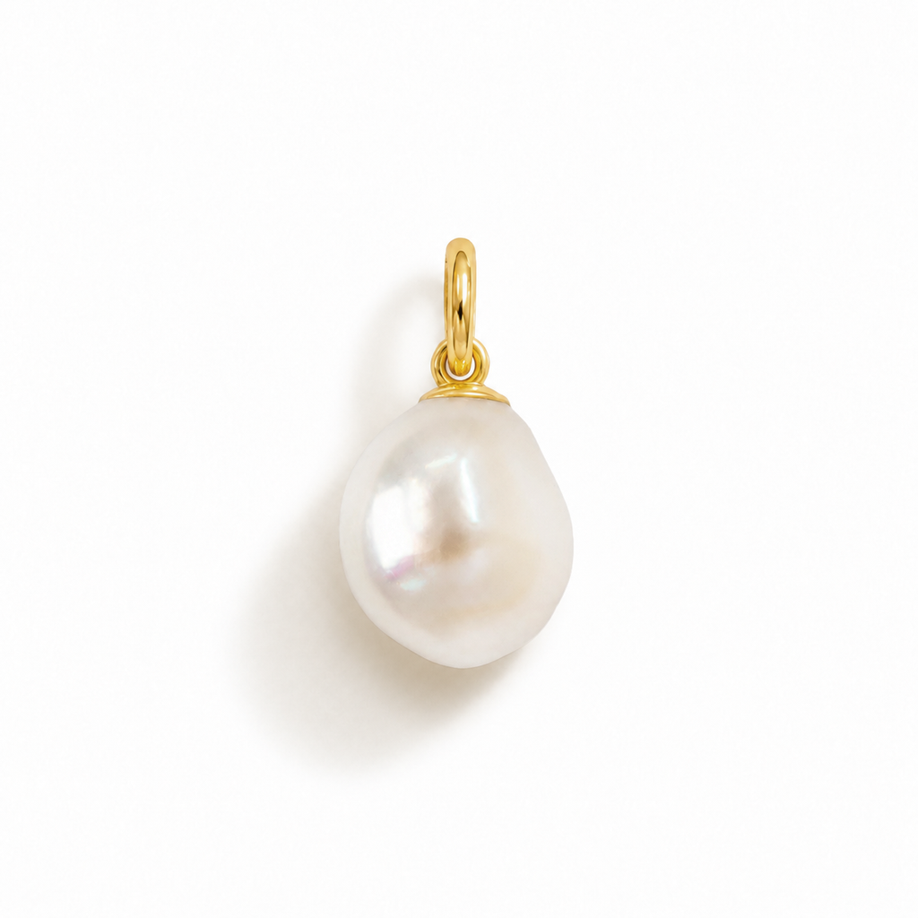 Yellow Gold Pearl Charm