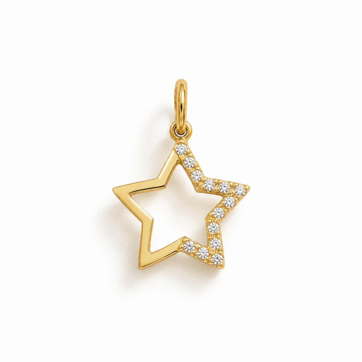 Charm Stella in Oro Giallo e Zirconi