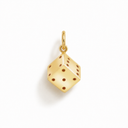 Yellow Gold Dice Charm