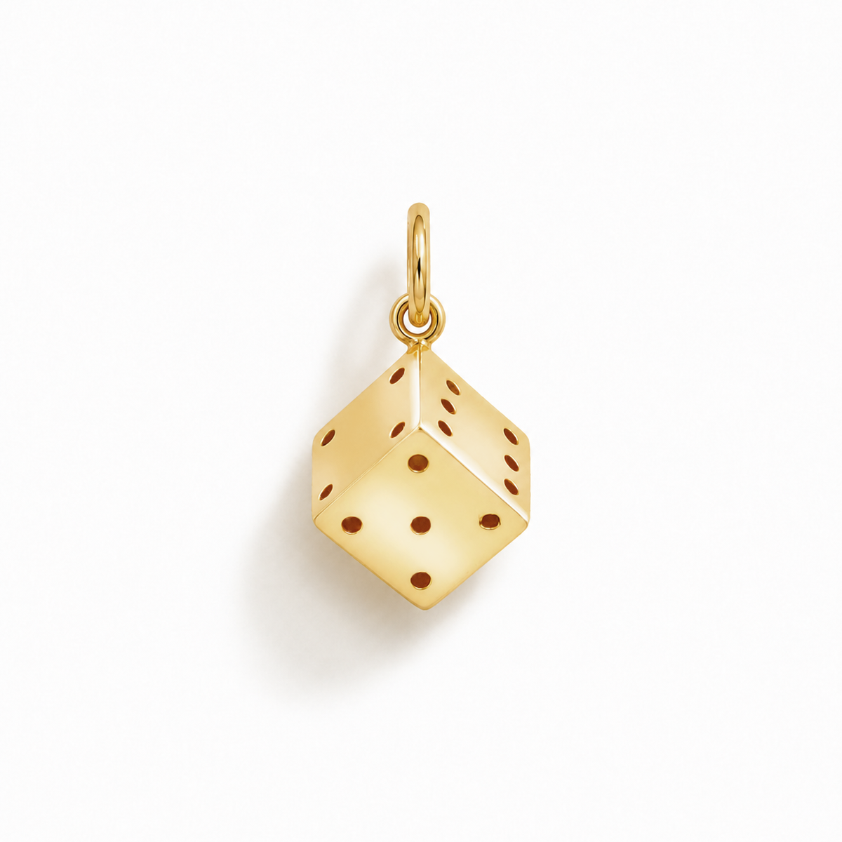Yellow Gold Dice Charm
